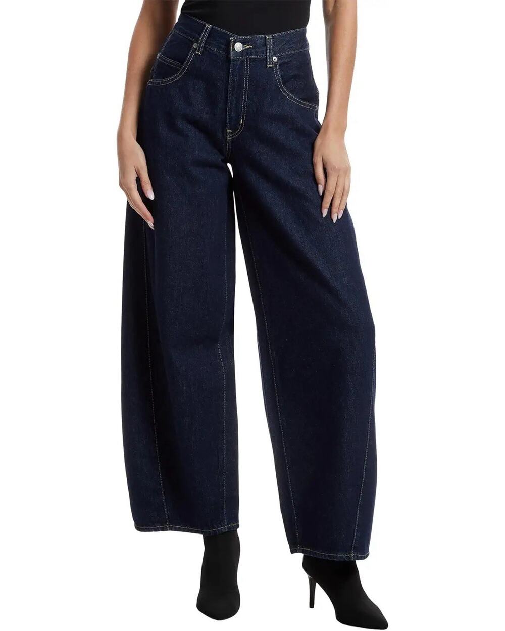 NWT Levi's Premium Baggy Dad Barrel Jeans - Dark Indigo Blue Denim - Size 24x32